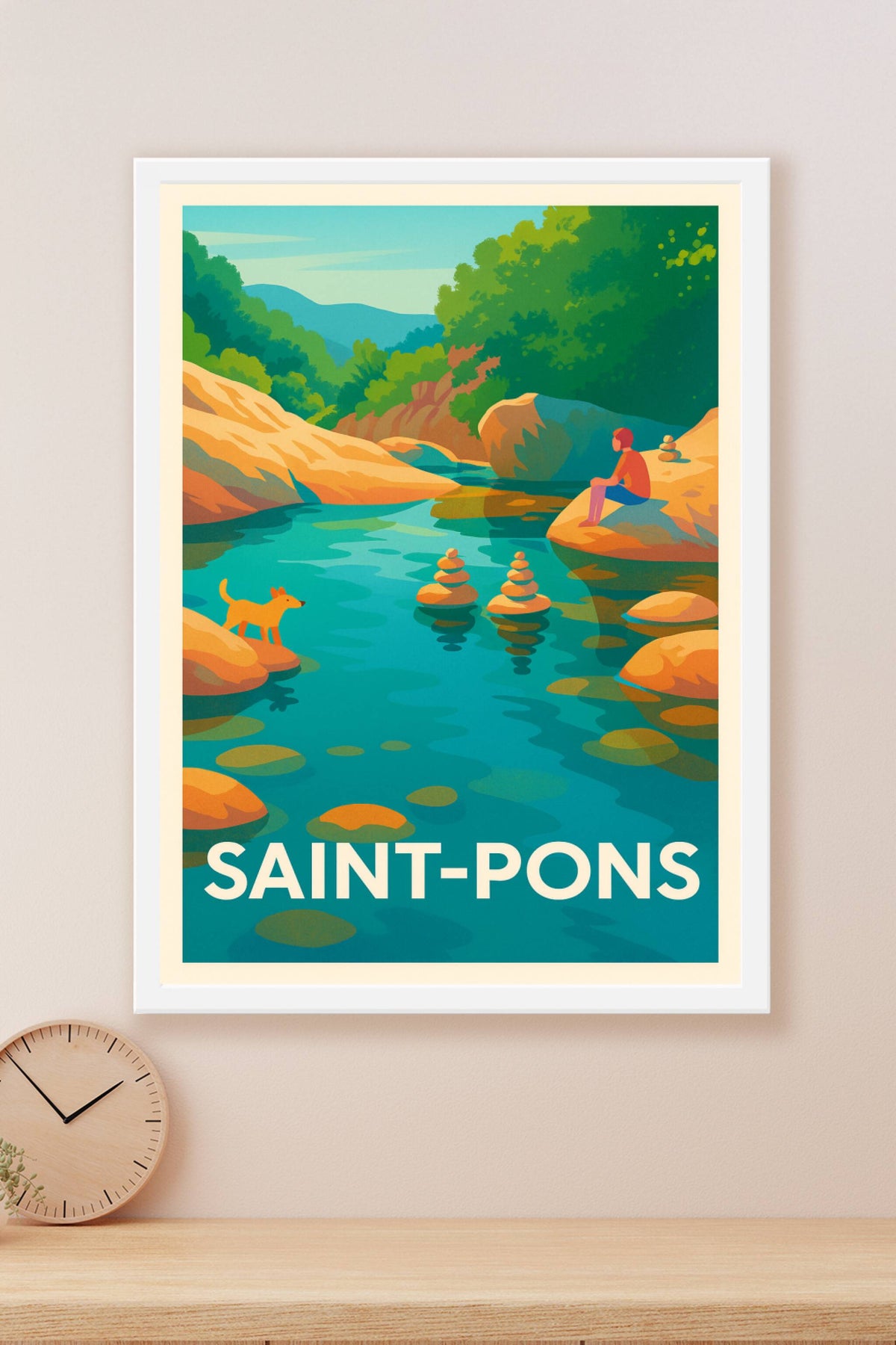Affiche Saint-Pons — Évasion Nature au Fil de l'Eau · poster d'art de Saint-Pons