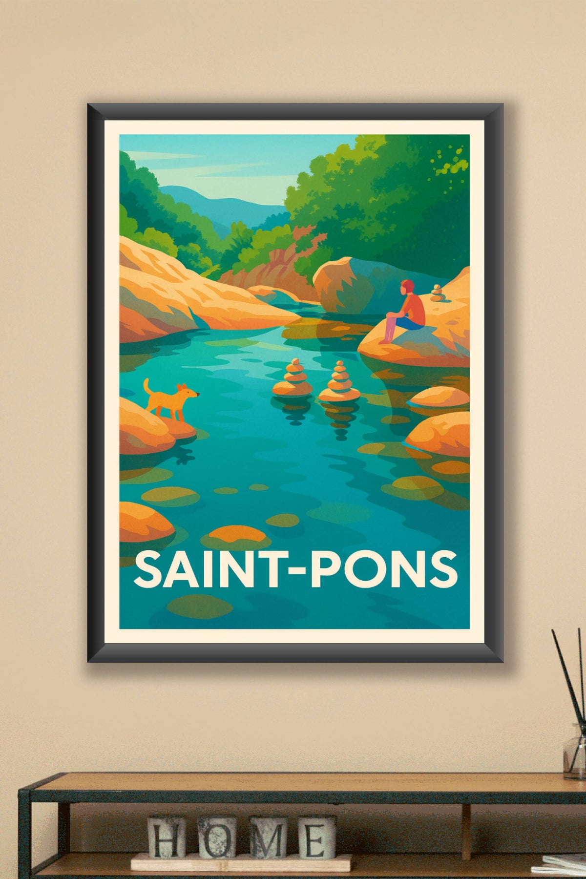 Affiche Saint-Pons — Évasion Nature au Fil de l'Eau · poster d'art de Saint-Pons