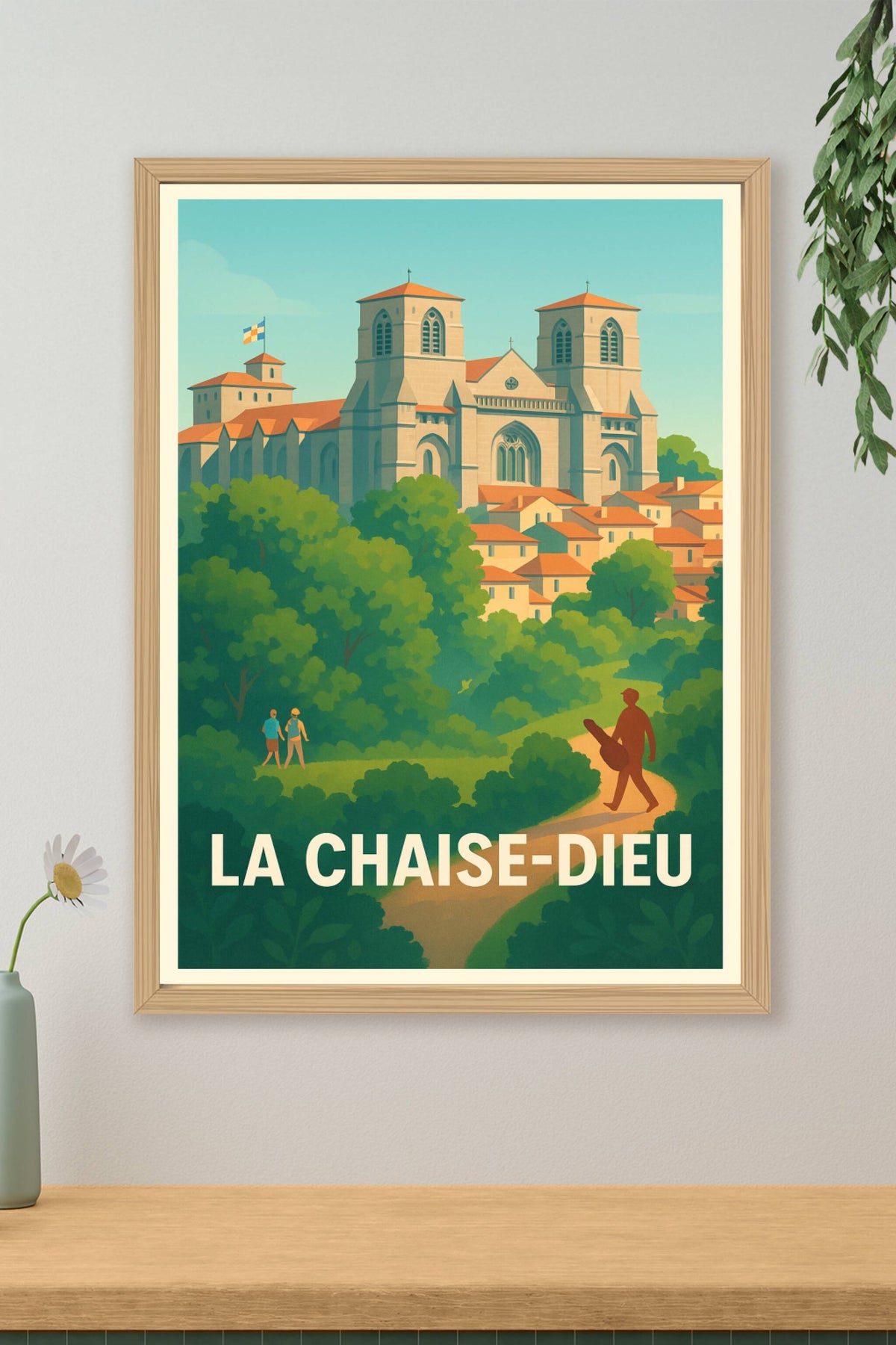 Affiche La Chaise-Dieu — Un joyau architectural au cœur de la nature · poster d'art de La Chaise-Dieu