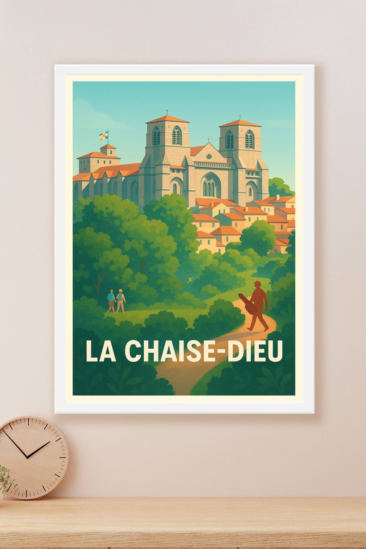 Affiche La Chaise-Dieu — Un joyau architectural au cœur de la nature · poster d'art de La Chaise-Dieu