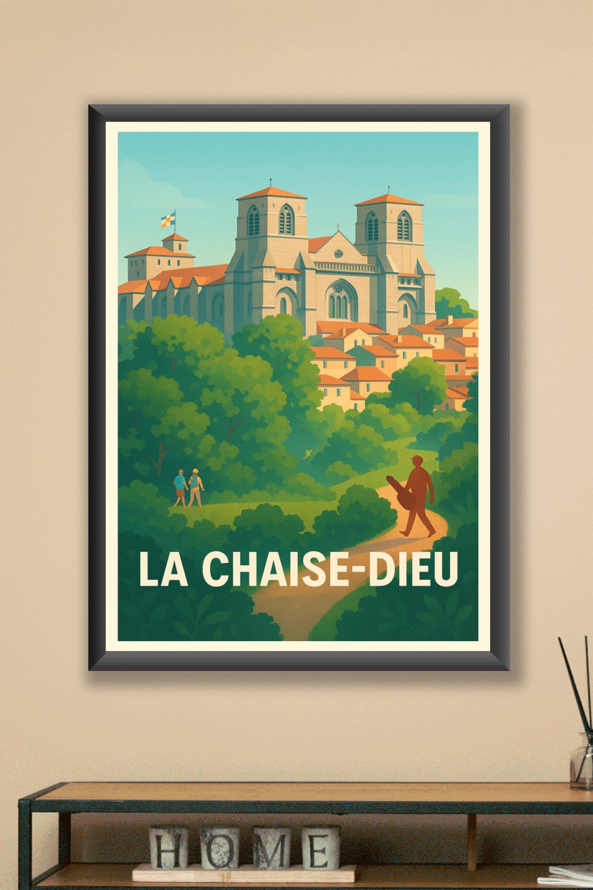 Affiche La Chaise-Dieu — Un joyau architectural au cœur de la nature · poster d'art de La Chaise-Dieu