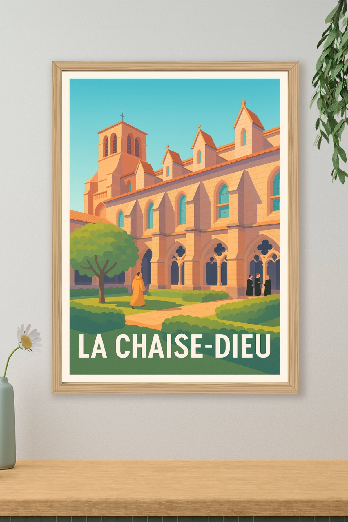 Affiche La Chaise-Dieu — Tranquillité monastique au cœur de l'abbaye · poster d'art de La Chaise-Dieu