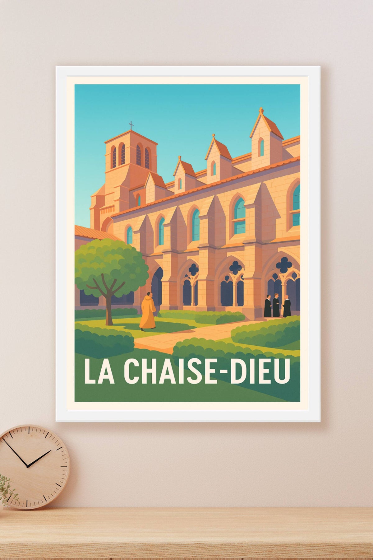 Affiche La Chaise-Dieu — Tranquillité monastique au cœur de l'abbaye · poster d'art de La Chaise-Dieu