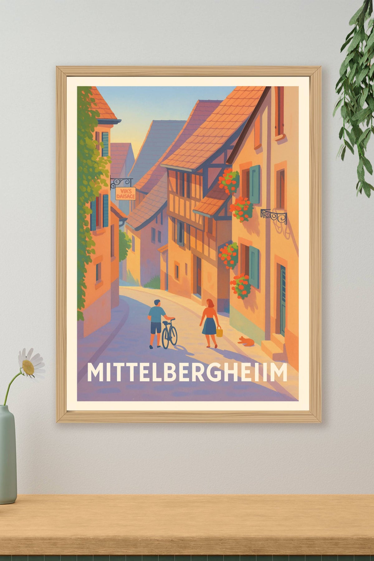 Affiche Mittelbergheim — Charme et douceur d'une ruelle pittoresque · poster d'art de Mittelbergheim