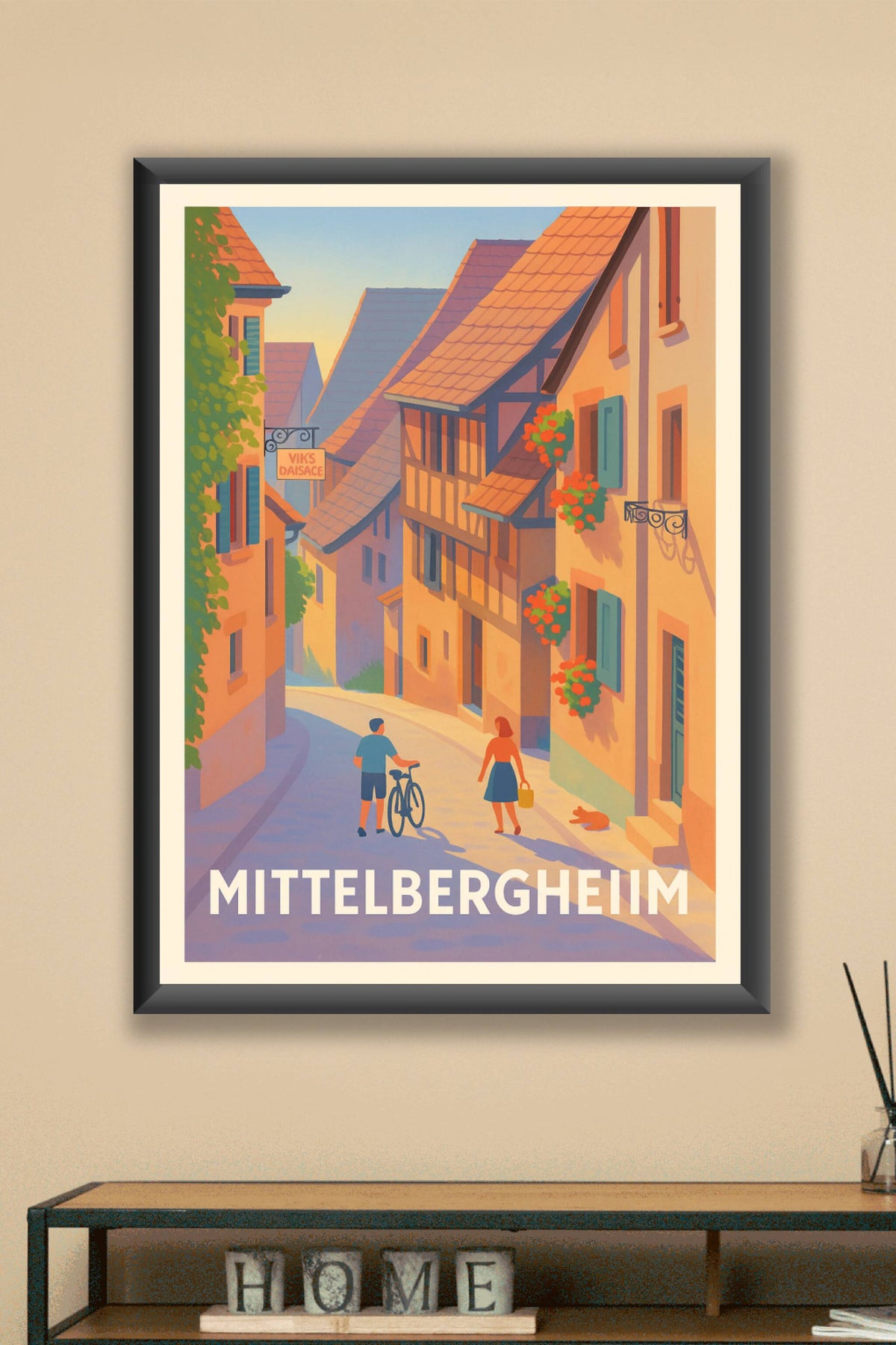 Affiche Mittelbergheim — Charme et douceur d'une ruelle pittoresque · poster d'art de Mittelbergheim