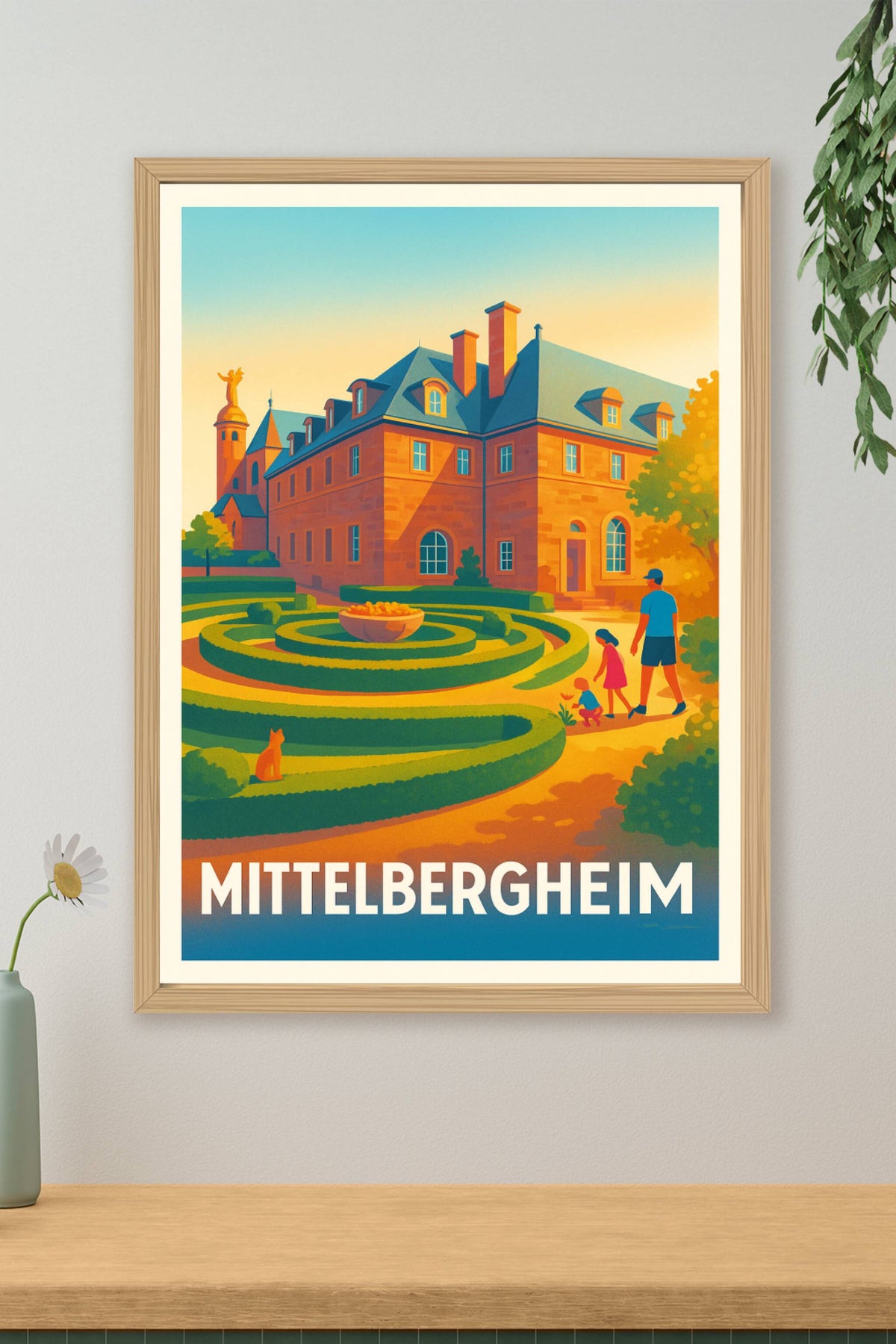 Affiche Mittelbergheim — Charme et sérénité au cœur des jardins · poster d'art de Mittelbergheim