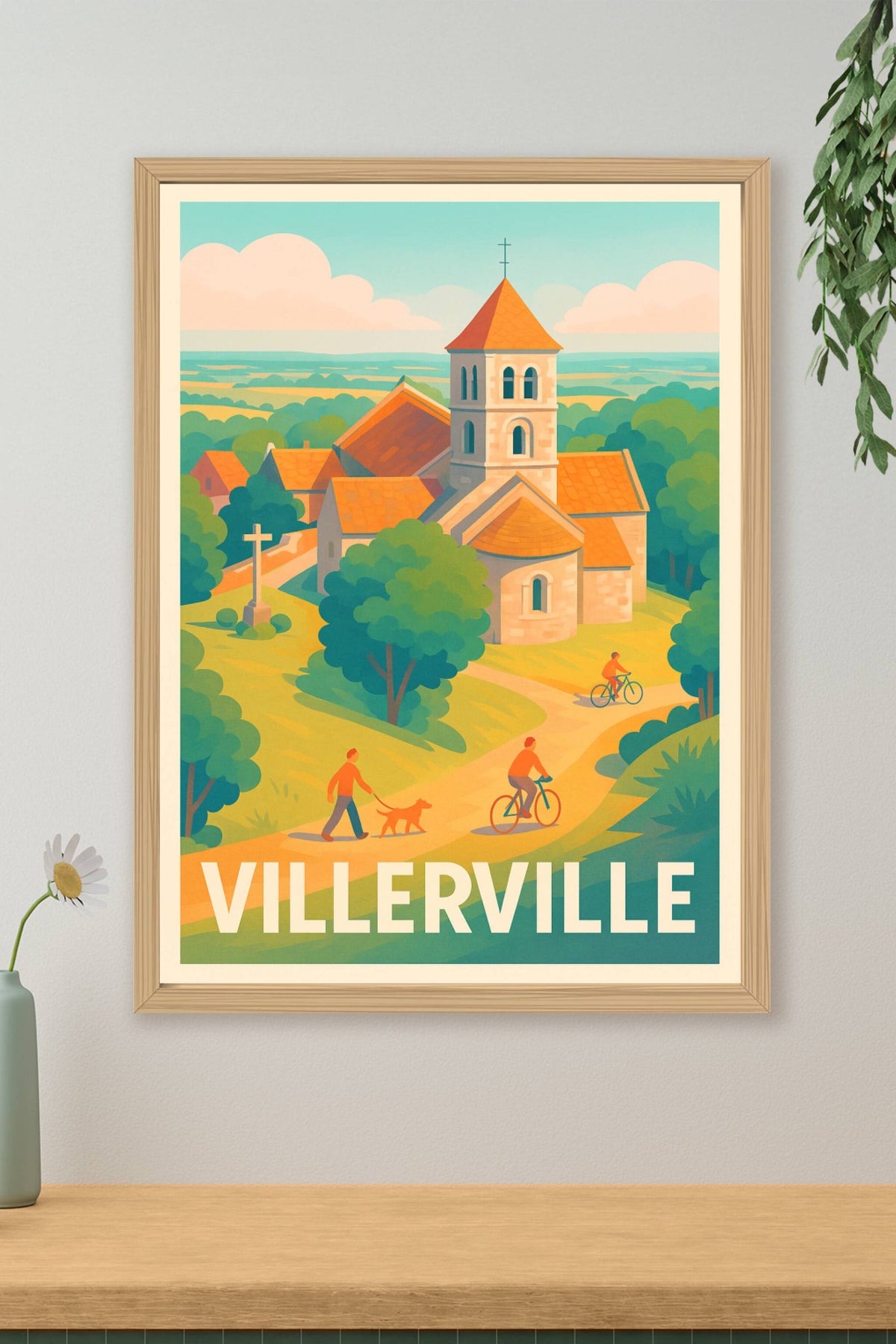 Affiche Villerville — Douceur champêtre et sérénité normande · poster d'art de Villerville