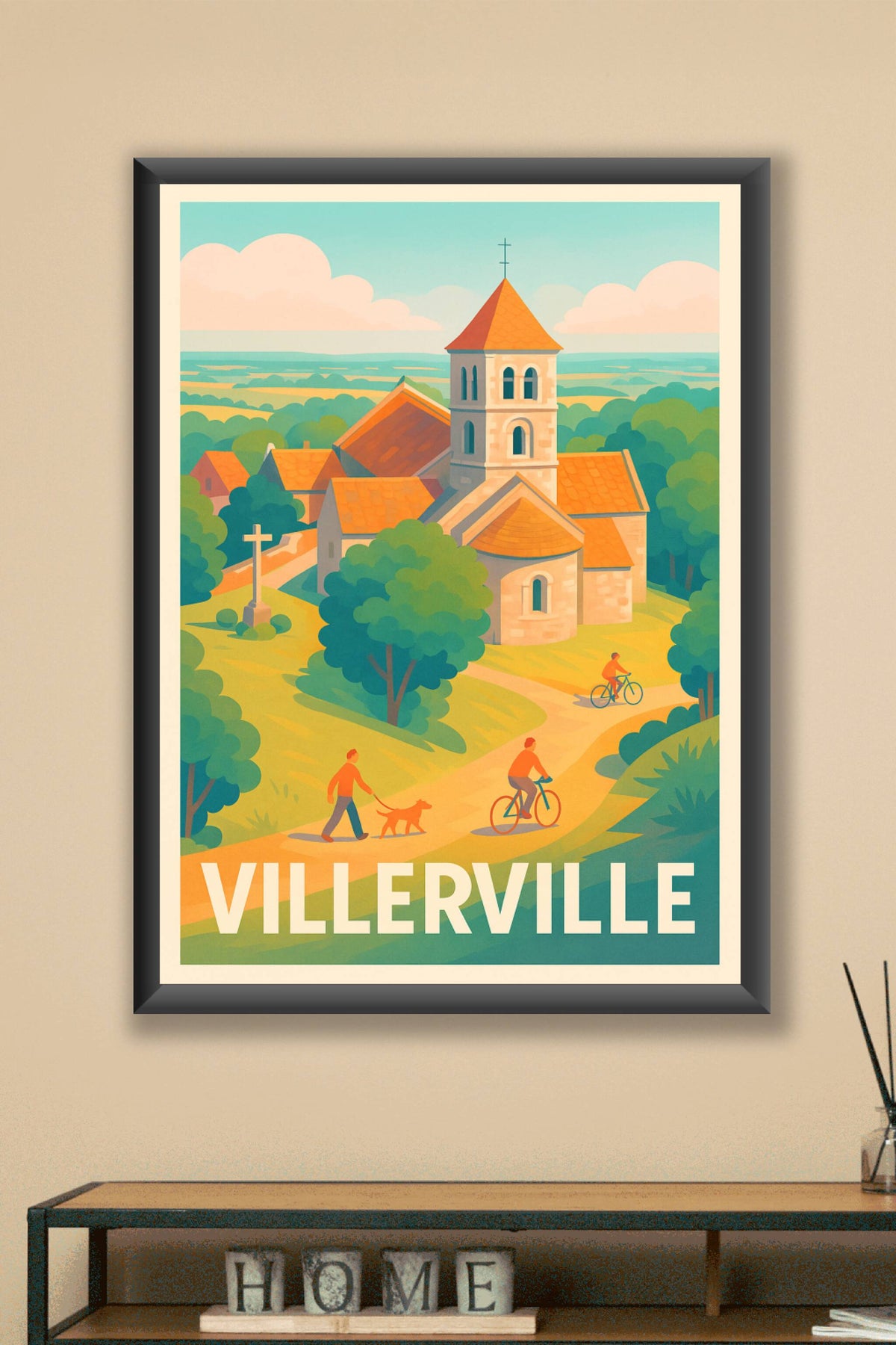 Affiche Villerville — Douceur champêtre et sérénité normande · poster d'art de Villerville