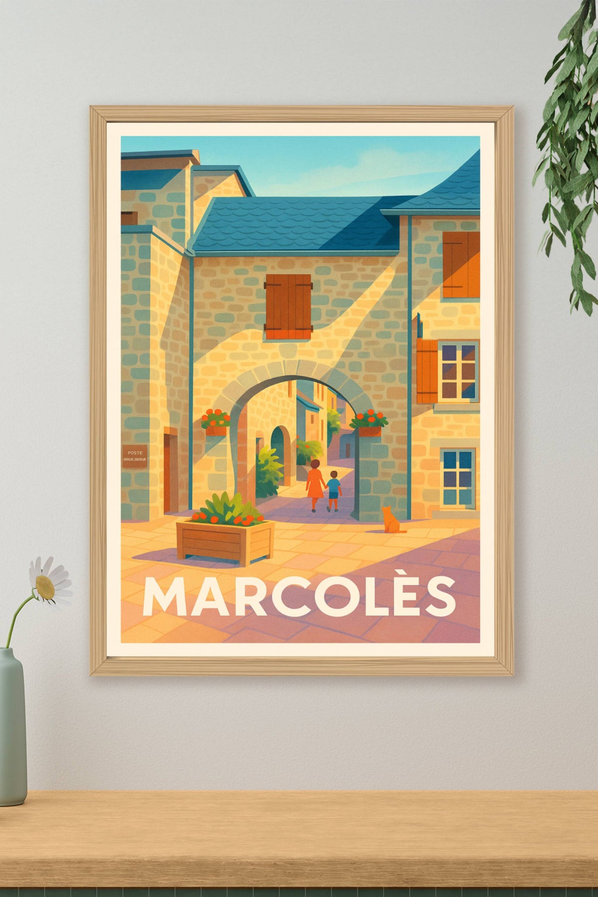 Affiche Marcolès — Charme intemporel des ruelles médiévales · poster d'art de Marcolès