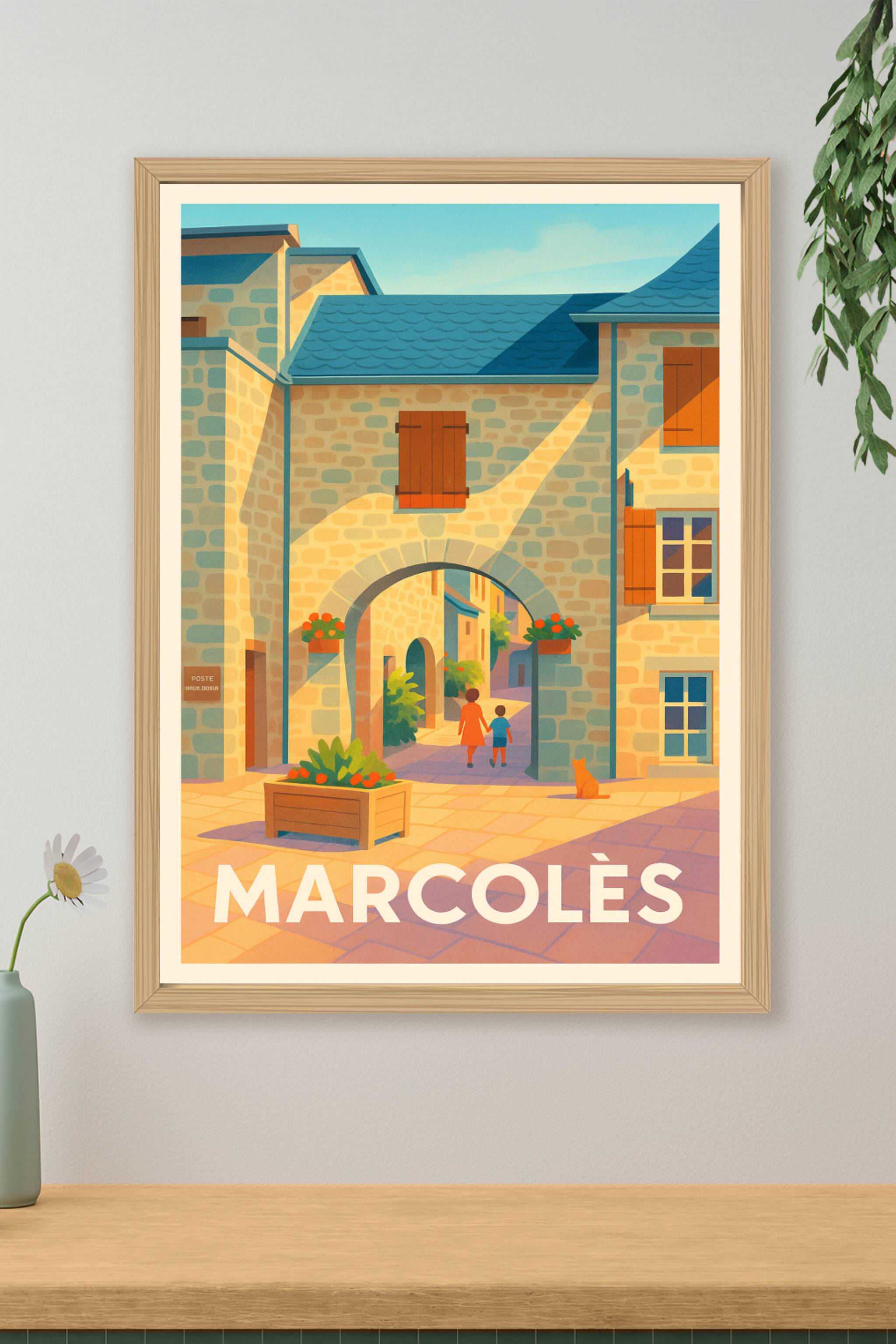 Affiche de Marcolès - Charme intemporel des ruelles médiévales