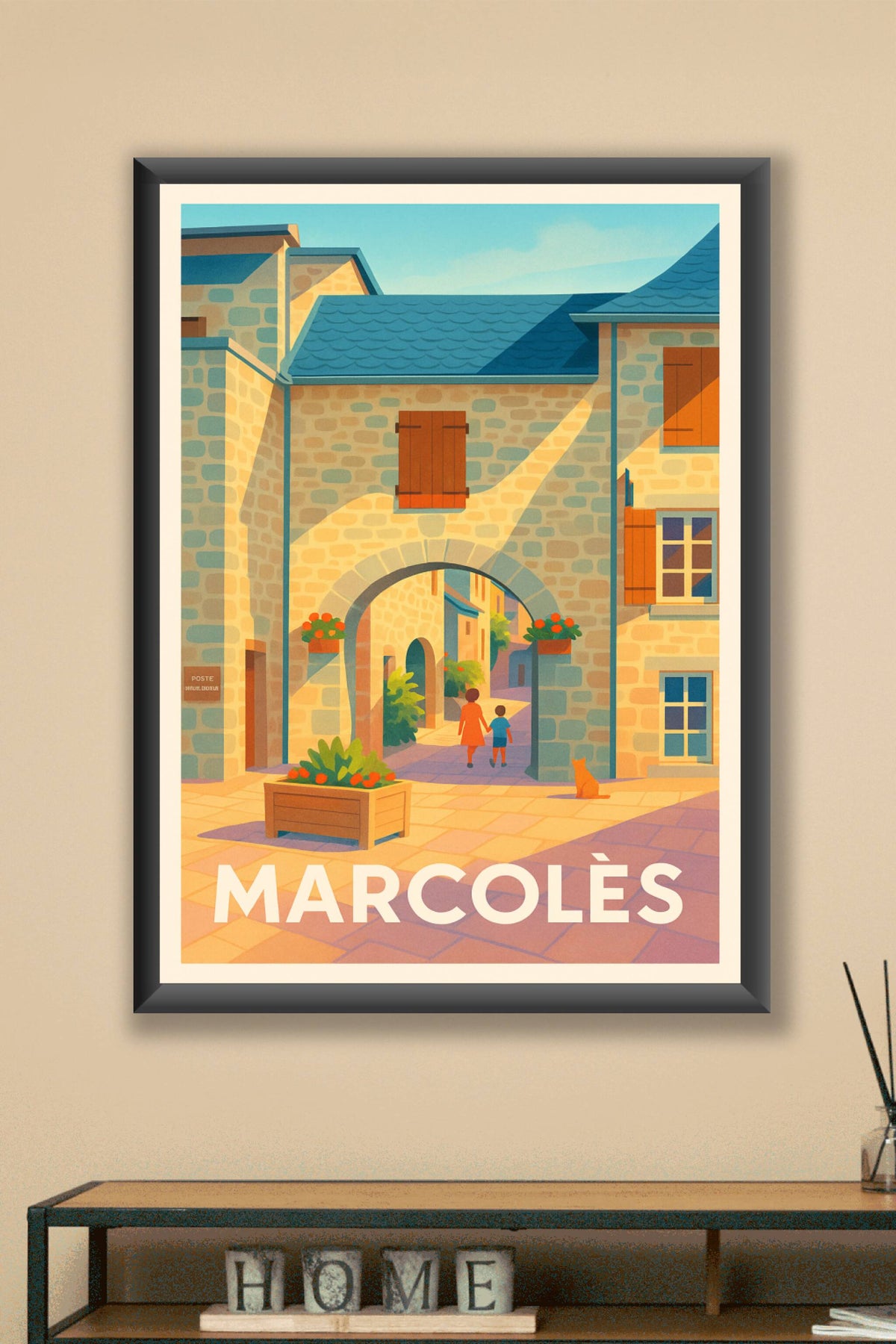 Affiche Marcolès — Charme intemporel des ruelles médiévales · poster d'art de Marcolès