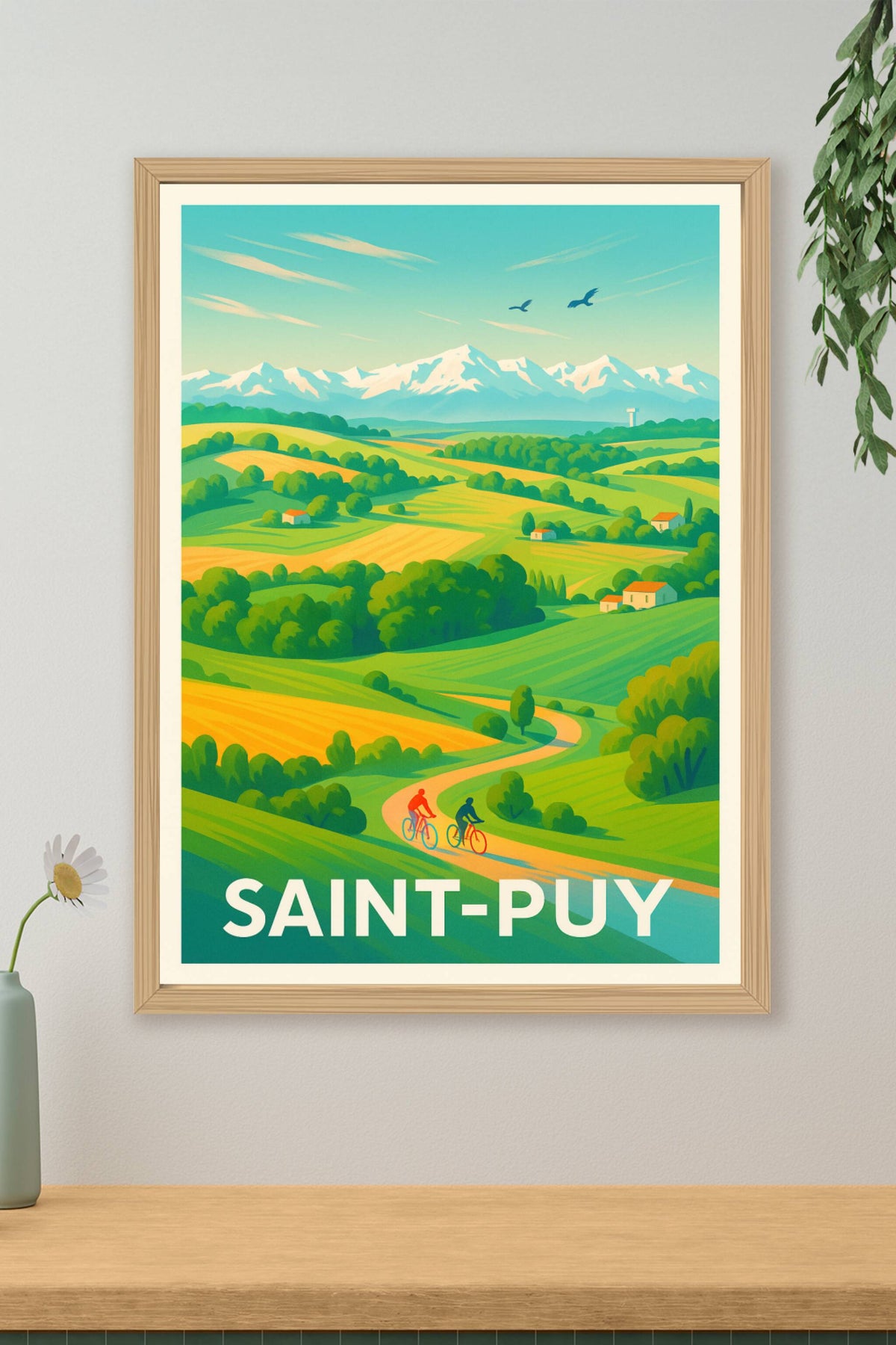 Affiche Saint-Puy — Évasion et douceur de vivre à vélo · poster d'art de Saint-Puy
