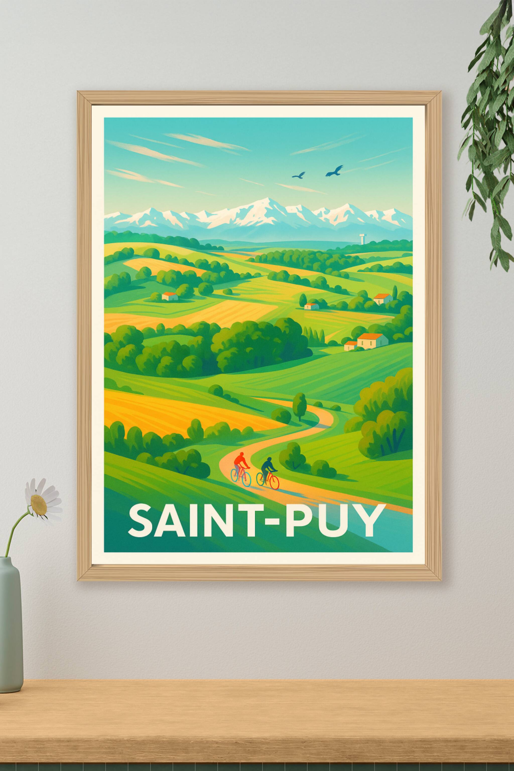 Affiche de Saint-Puy - Évasion et douceur de vivre à vélo