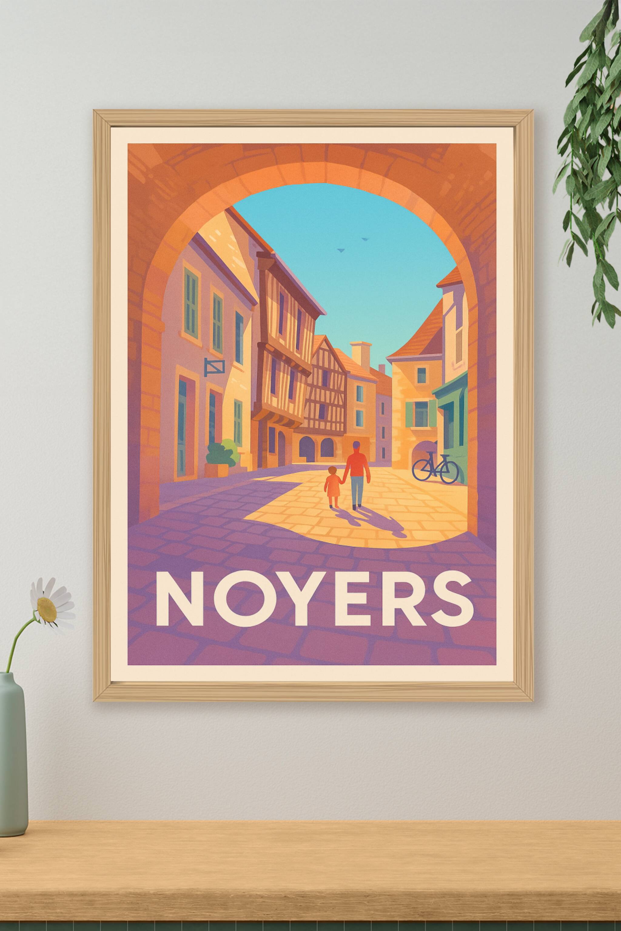 Affiche de Noyers - L'élégance d'une balade médiévale