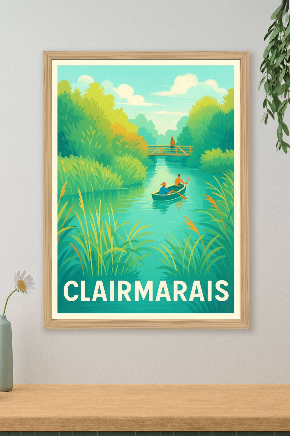 Affiche Clairmarais — Évasion paisible au fil de l'eau · poster d'art de Clairmarais