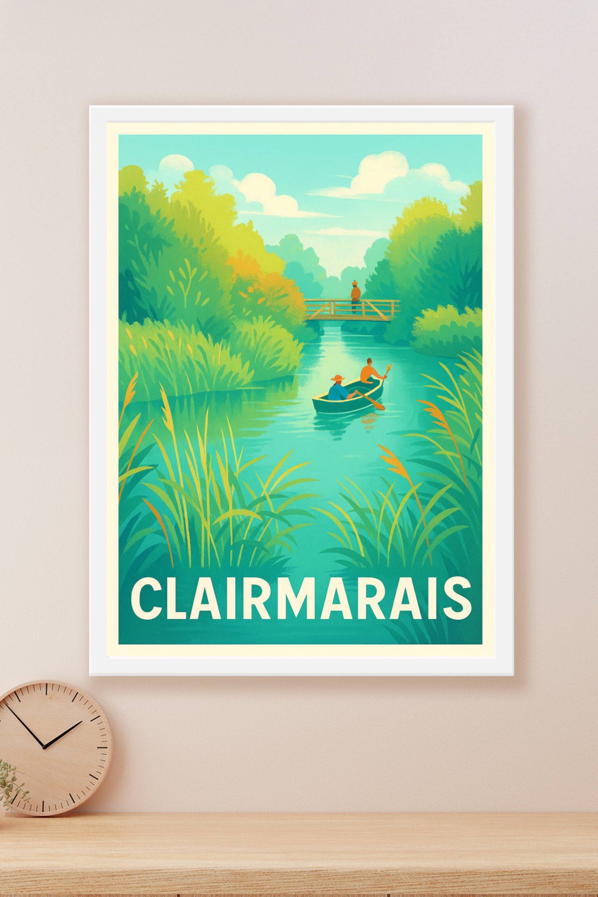 Affiche Clairmarais — Évasion paisible au fil de l'eau · poster d'art de Clairmarais