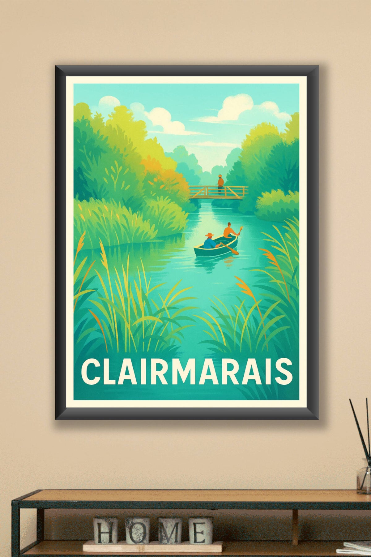 Affiche Clairmarais — Évasion paisible au fil de l'eau · poster d'art de Clairmarais