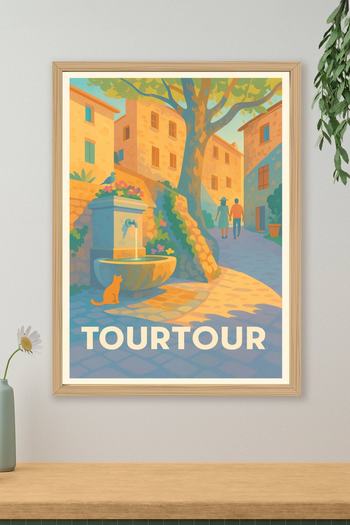 Affiche Tourtour — Charme provençal au cœur du village · poster d'art de Tourtour