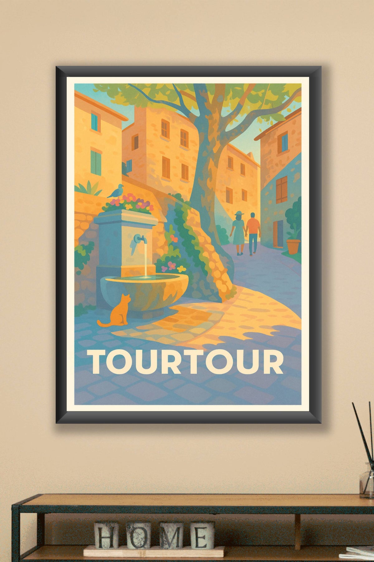 Affiche Tourtour — Charme provençal au cœur du village · poster d'art de Tourtour