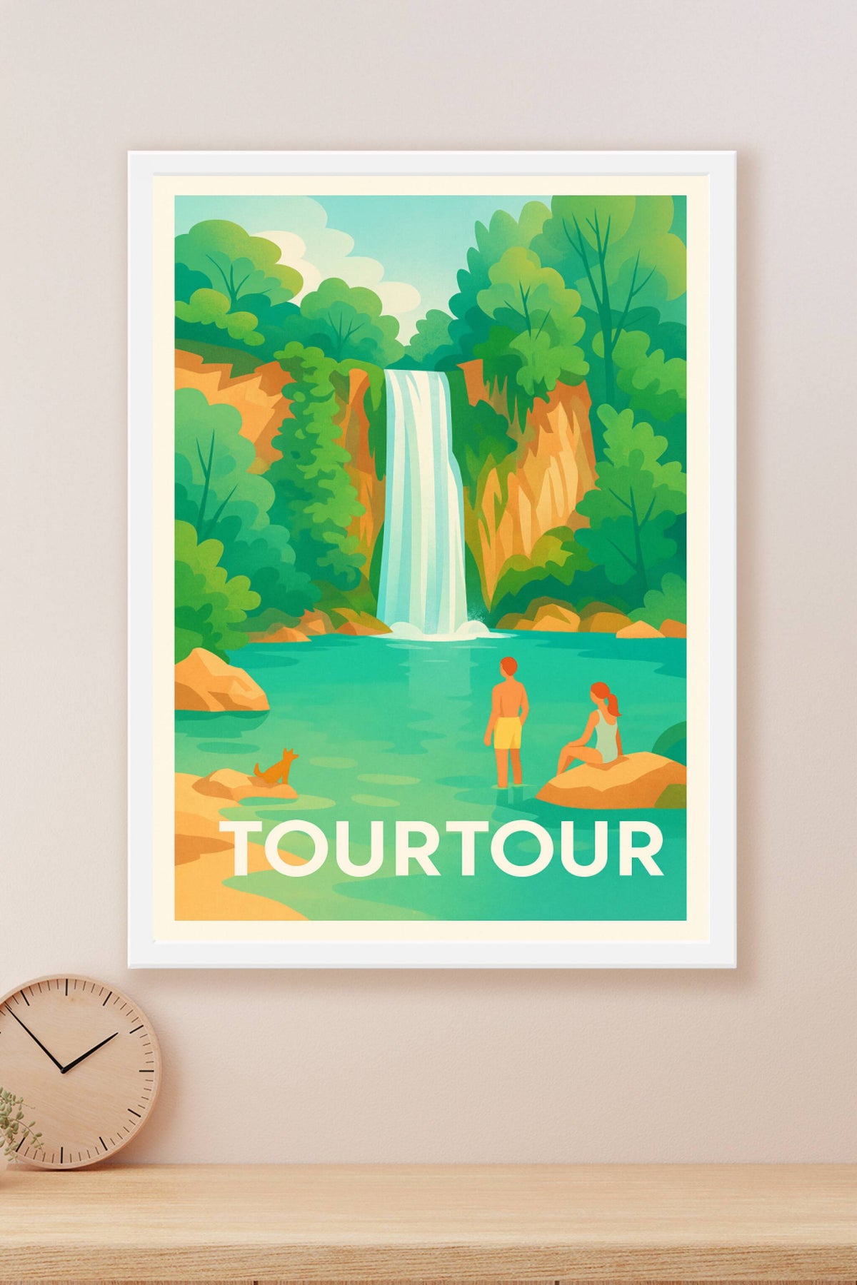 Affiche Tourtour — Évasion nature au cœur de la cascade · poster d'art de Tourtour