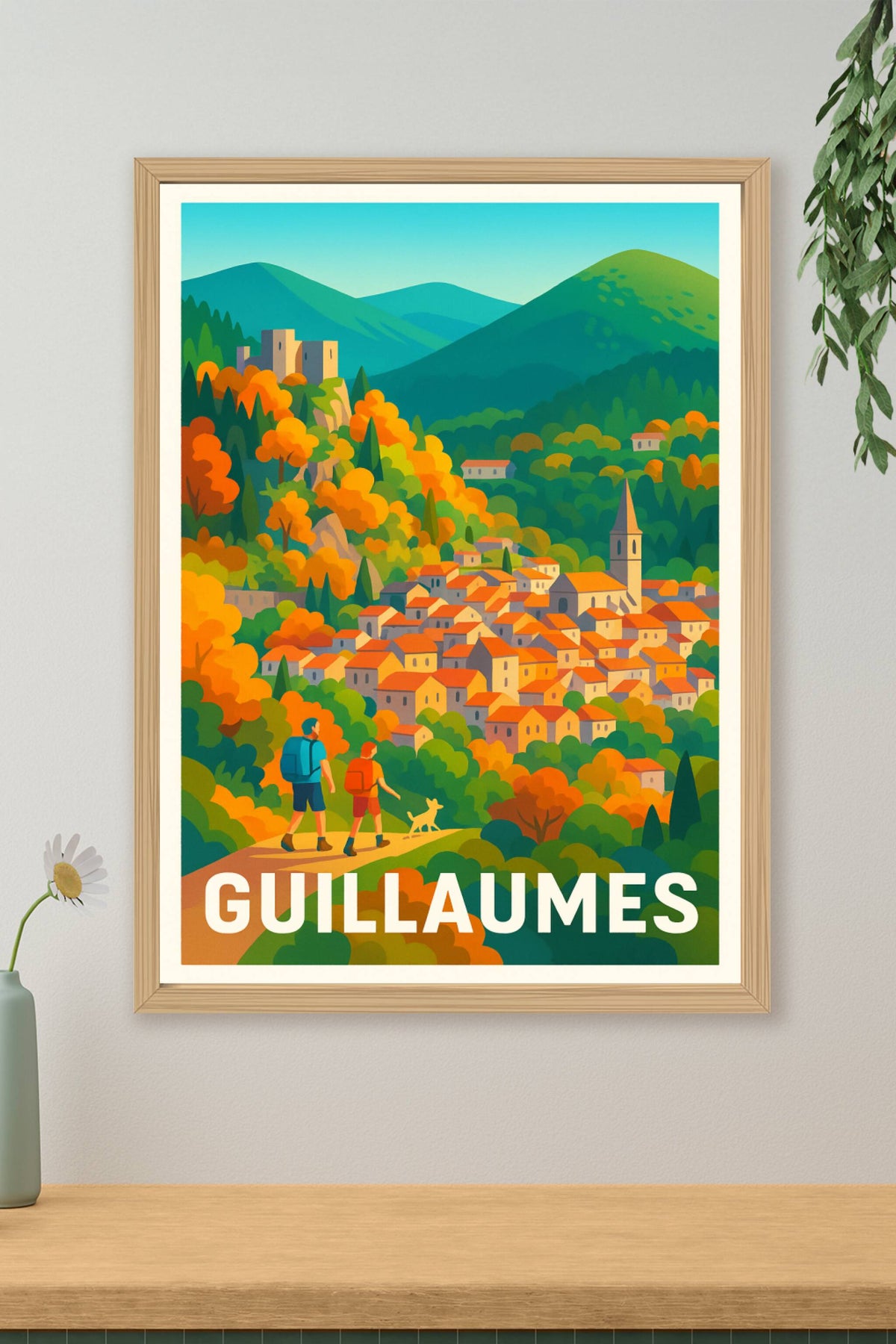 Affiche Guillaumes — Invitation à la randonnée en vallée colorée · poster d'art de Guillaumes