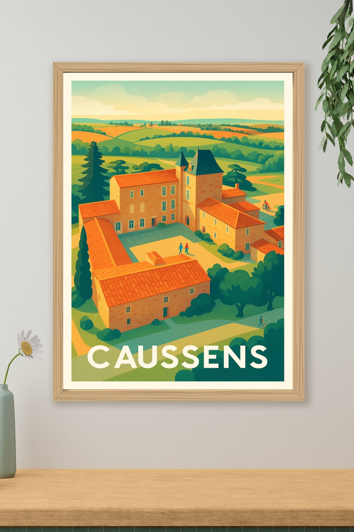 Affiche Caussens — Charme et sérénité au cœur de la campagne · poster d'art de Caussens