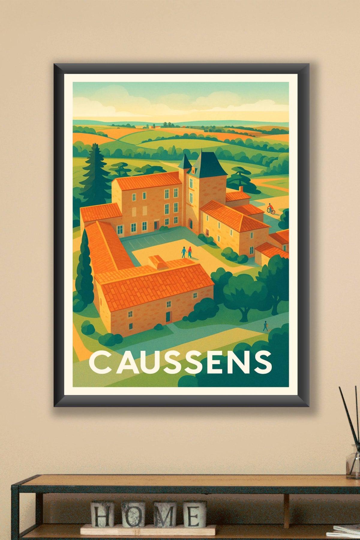Affiche Caussens — Charme et sérénité au cœur de la campagne · poster d'art de Caussens