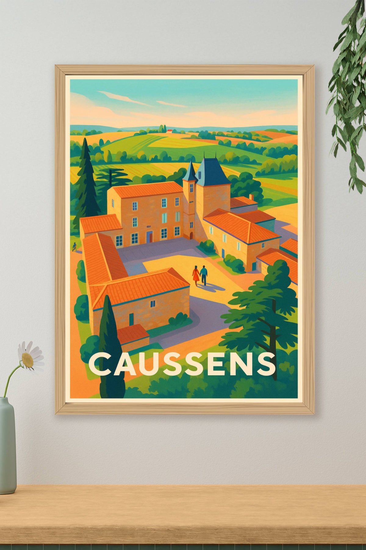 Affiche Caussens — Charme et sérénité au cœur de la campagne · poster d'art de Caussens