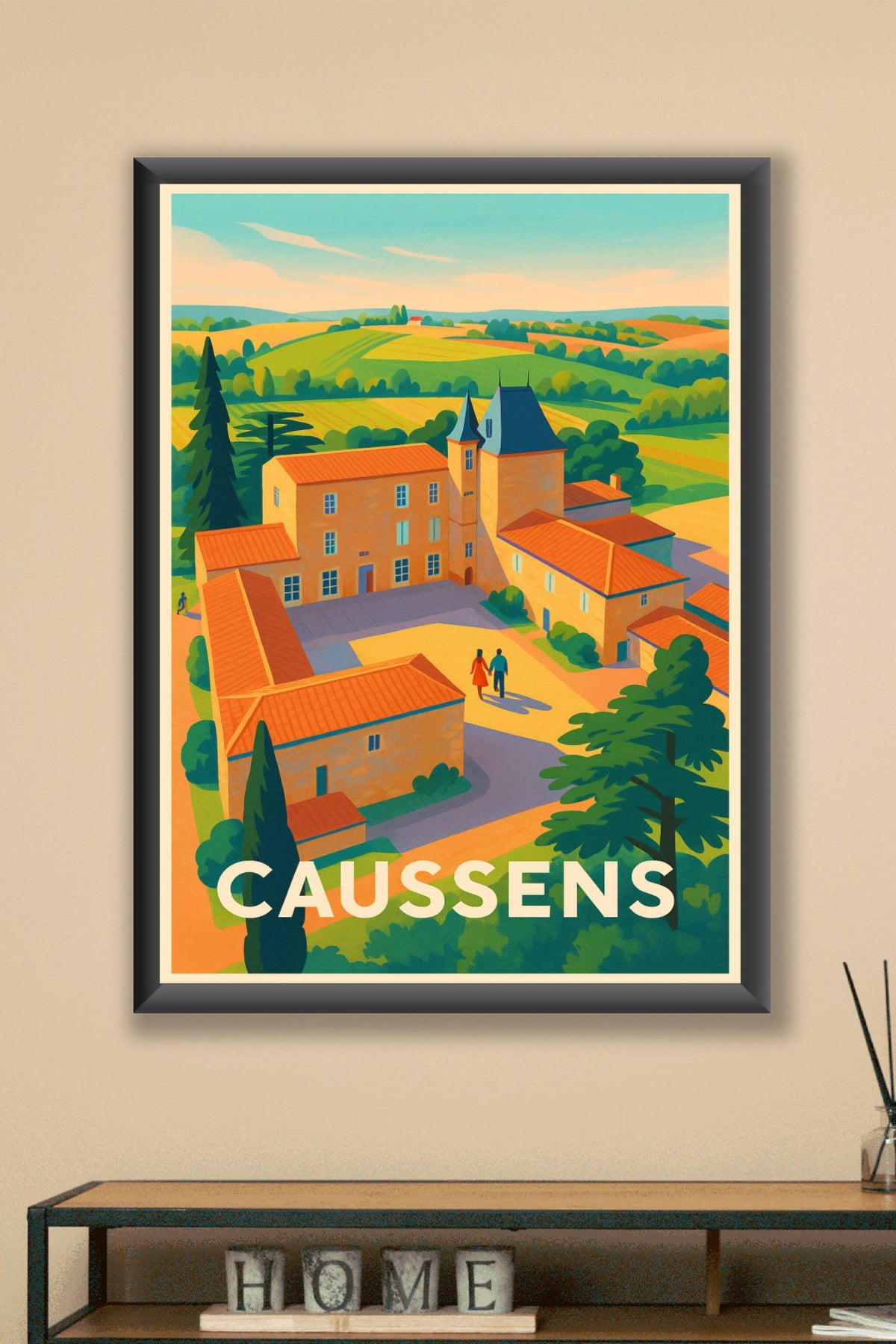Affiche Caussens — Charme et sérénité au cœur de la campagne · poster d'art de Caussens
