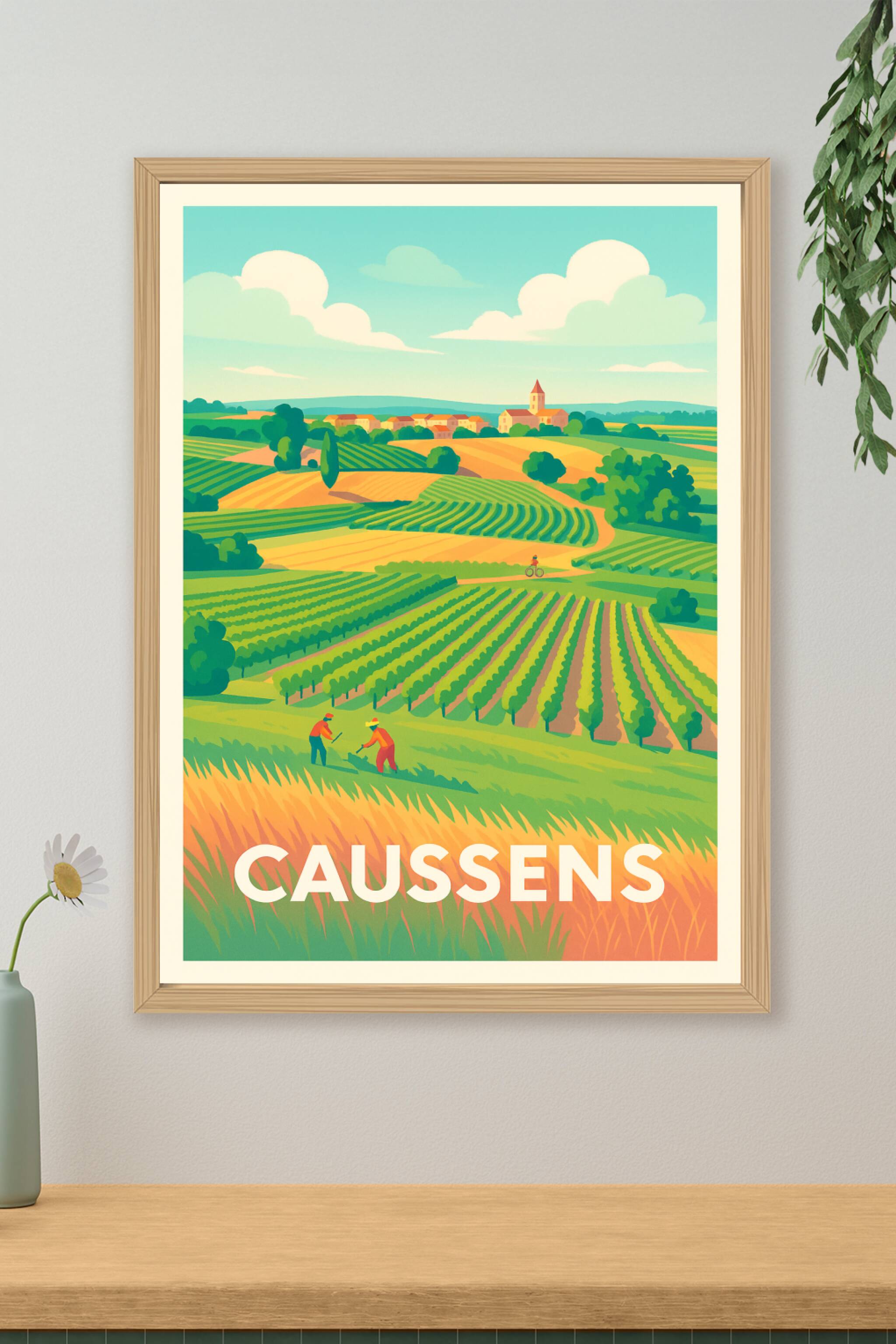 Affiche de Caussens - L'âme champêtre et les vignobles ensoleillés