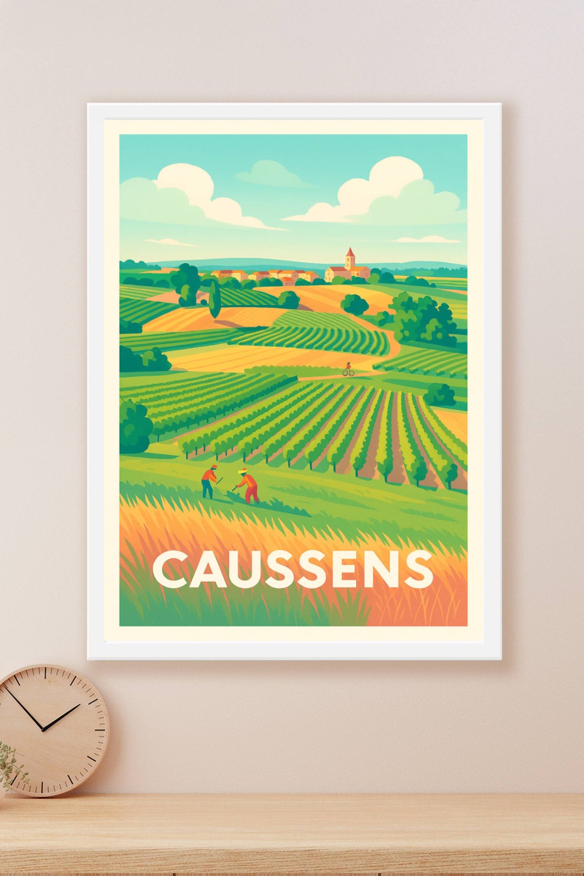 Affiche Caussens — L'âme champêtre et les vignobles ensoleillés · poster d'art de Caussens