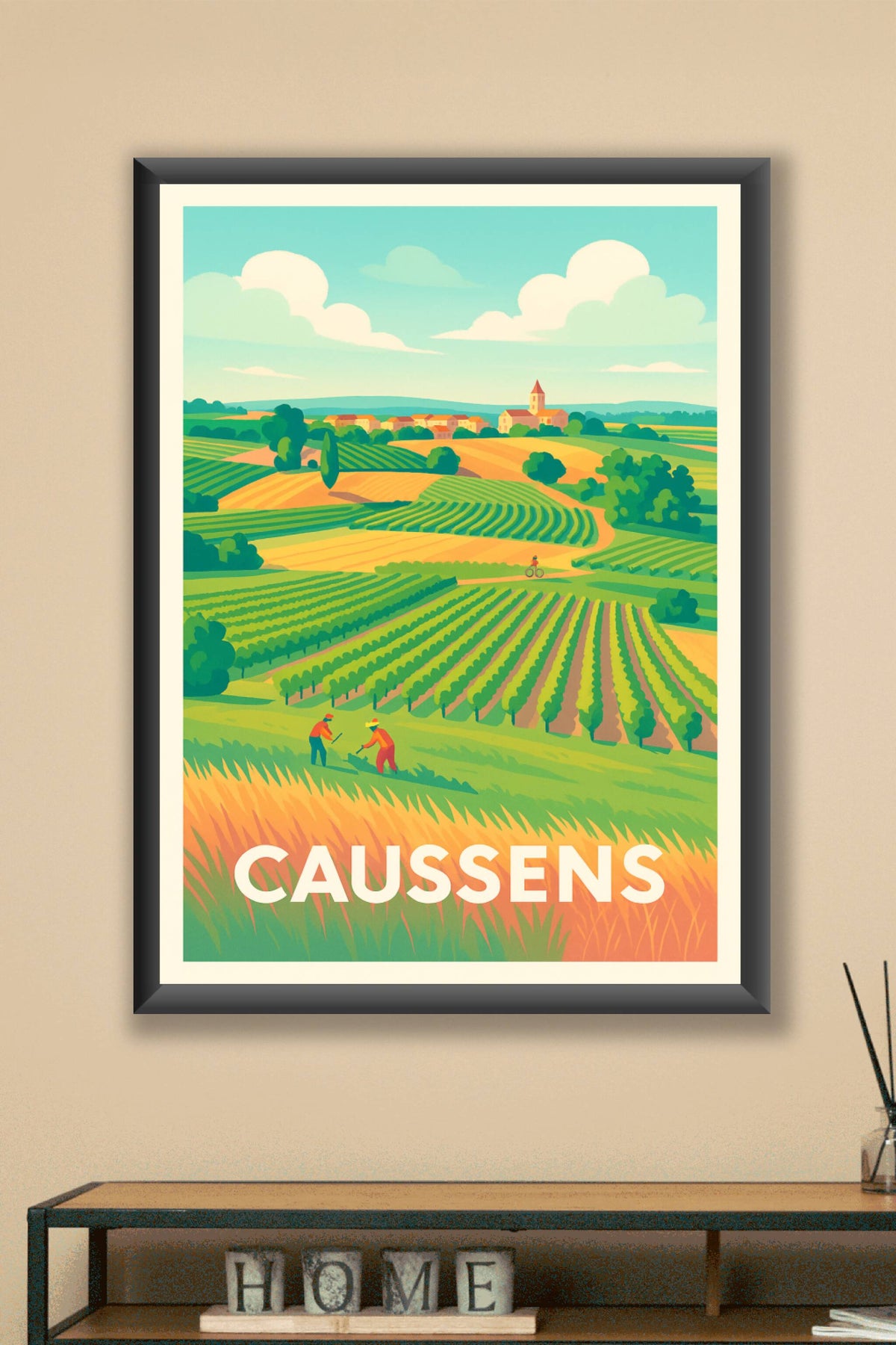 Affiche Caussens — L'âme champêtre et les vignobles ensoleillés · poster d'art de Caussens