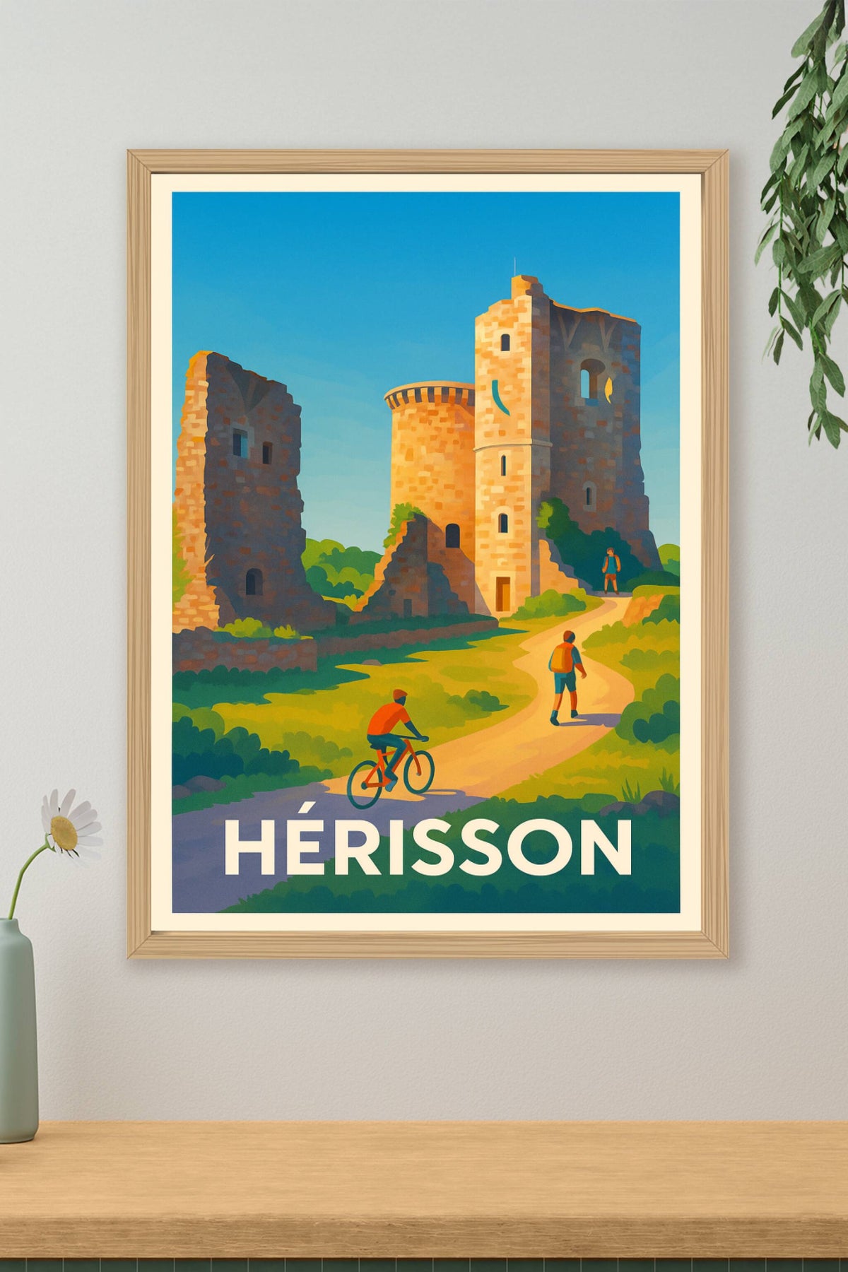 Affiche Hérisson — Découvrez le charme médiéval en pleine nature · poster d'art de Hérisson