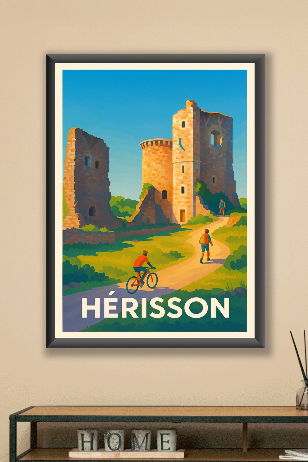 Affiche Hérisson — Découvrez le charme médiéval en pleine nature · poster d'art de Hérisson
