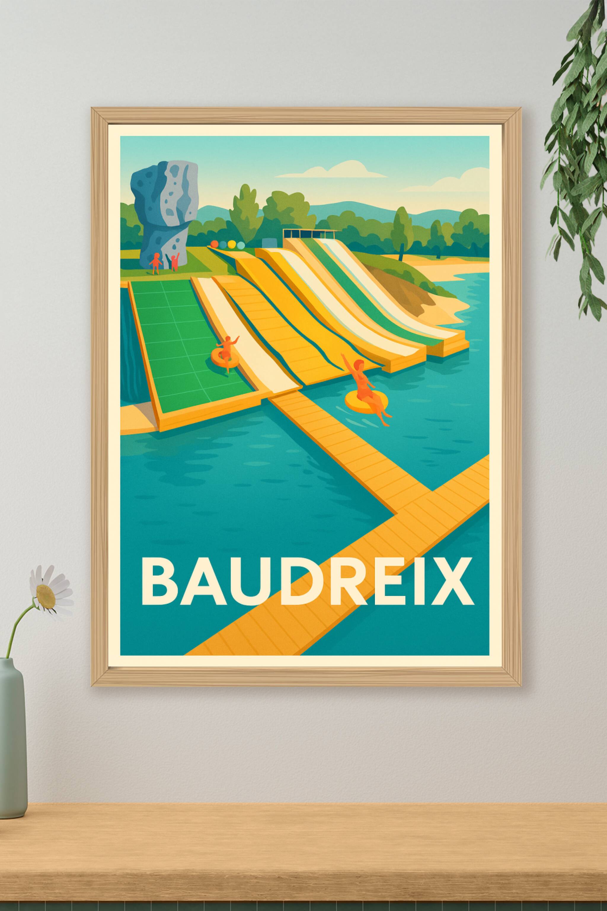 Affiche de Baudreix - Plaisirs aquatiques et détente estivale