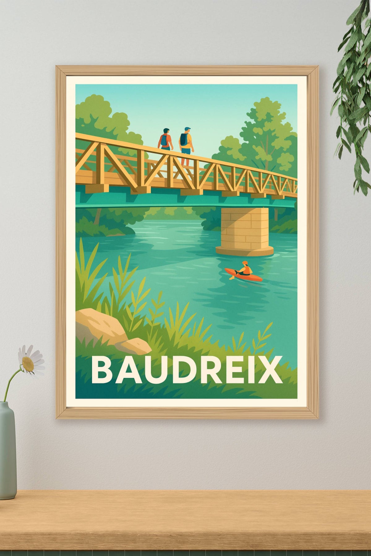 Affiche Baudreix — Un havre de paix au fil de l'eau · poster d'art de Baudreix