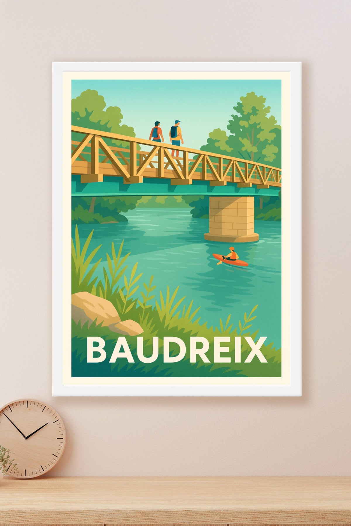 Affiche Baudreix — Un havre de paix au fil de l'eau · poster d'art de Baudreix