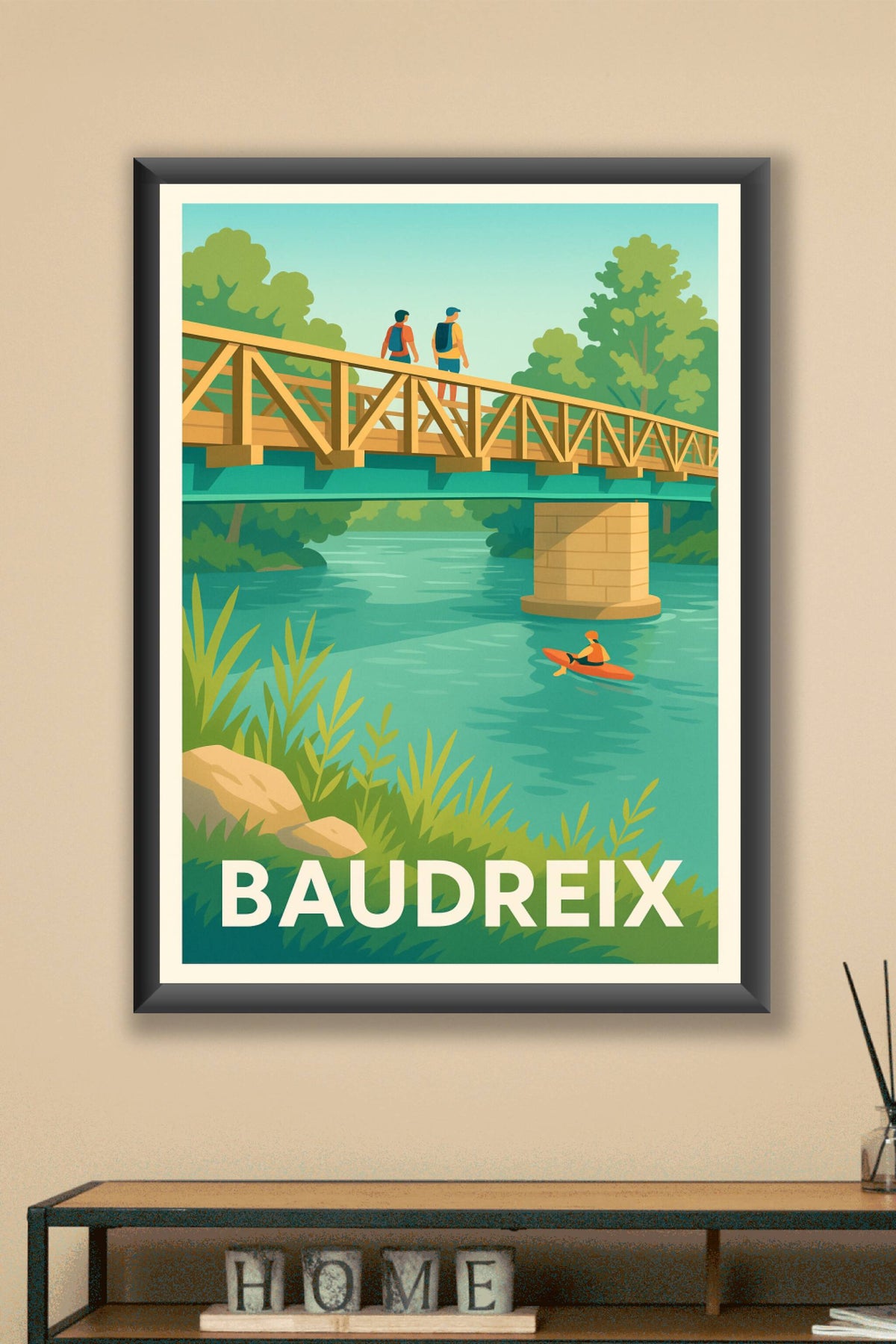 Affiche Baudreix — Un havre de paix au fil de l'eau · poster d'art de Baudreix