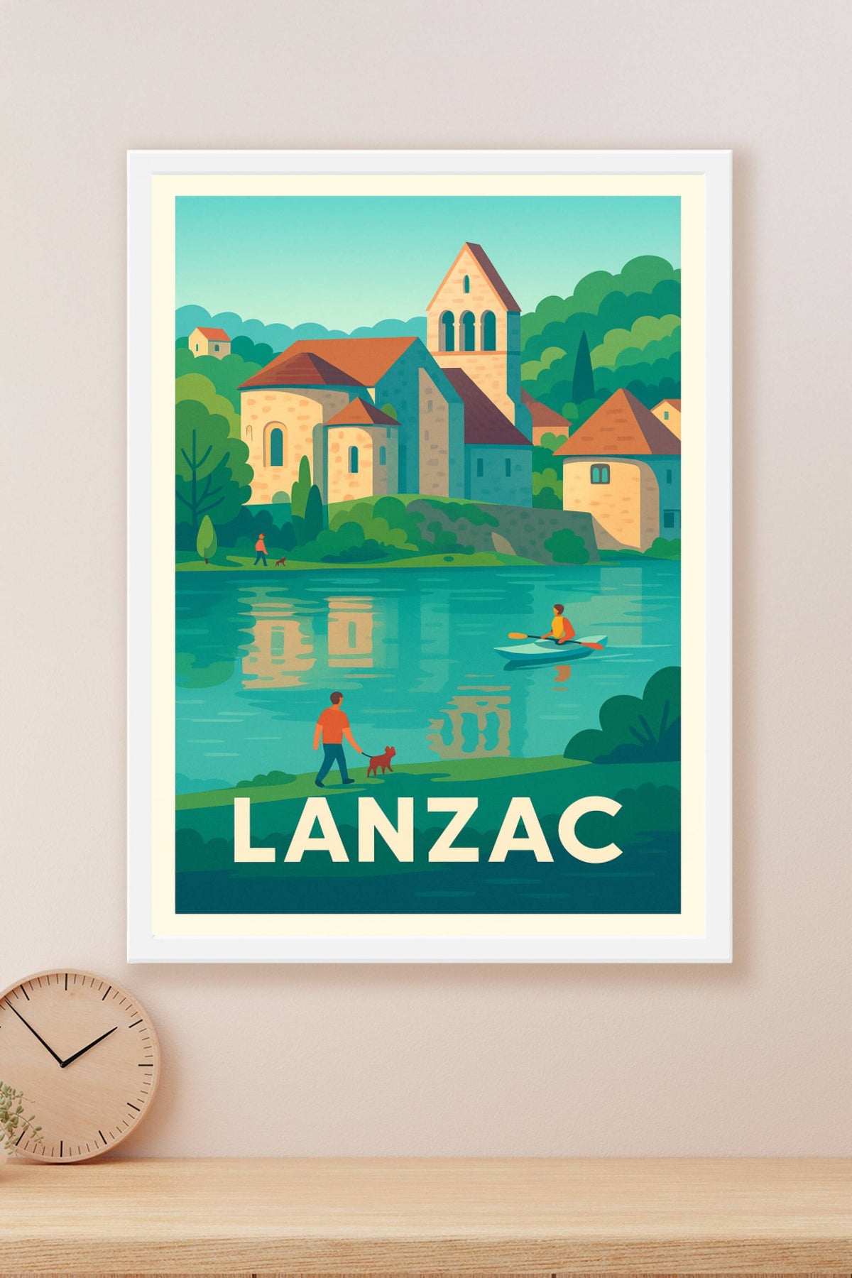 Affiche Lanzac — Charme paisible au bord de l'eau · poster d'art de Lanzac