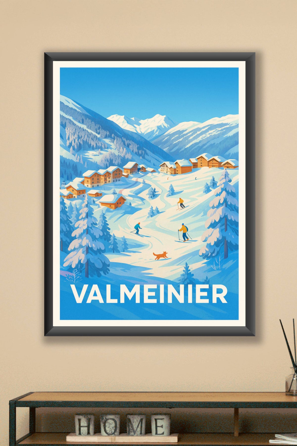 Affiche Valmeinier — Émerveillez-vous au coeur des Alpes enneigées · poster d'art de Valmeinier