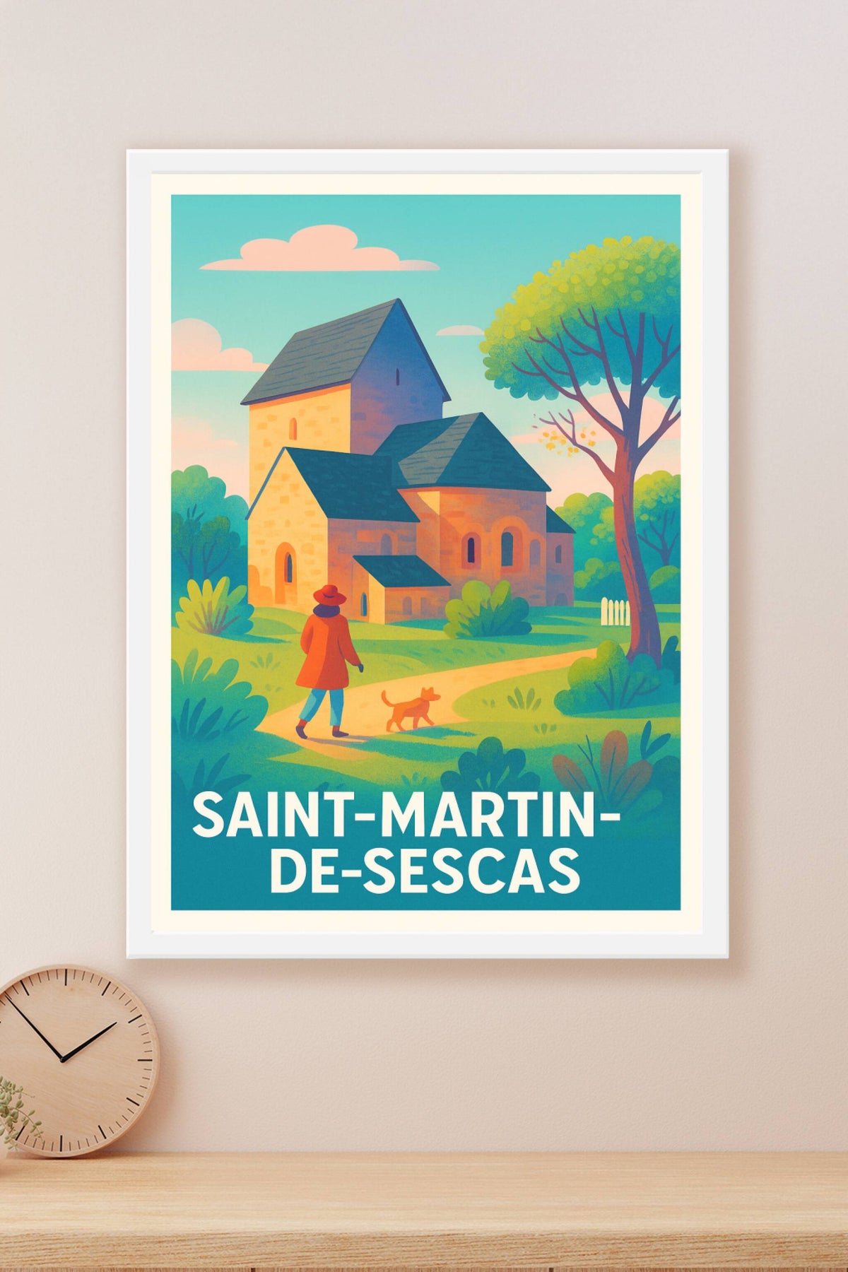 Affiche Saint-Martin-de-Sescas — Promenade bucolique au cœur du vignoble · poster d'art de Saint-Martin-de-Sescas