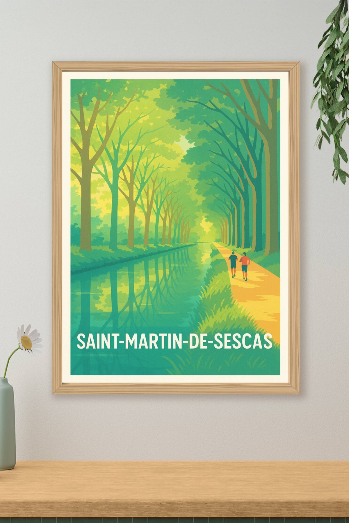 Affiche Saint-Martin-de-Sescas — Évasion nature au fil de l'eau · poster d'art de Saint-Martin-de-Sescas