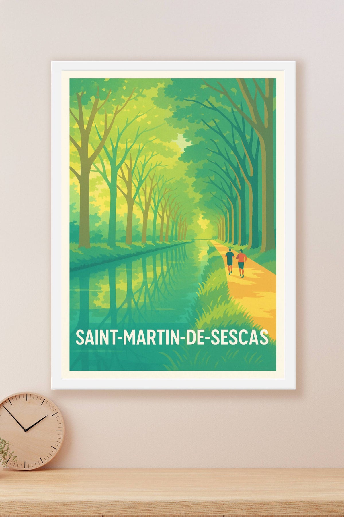 Affiche Saint-Martin-de-Sescas — Évasion nature au fil de l'eau · poster d'art de Saint-Martin-de-Sescas