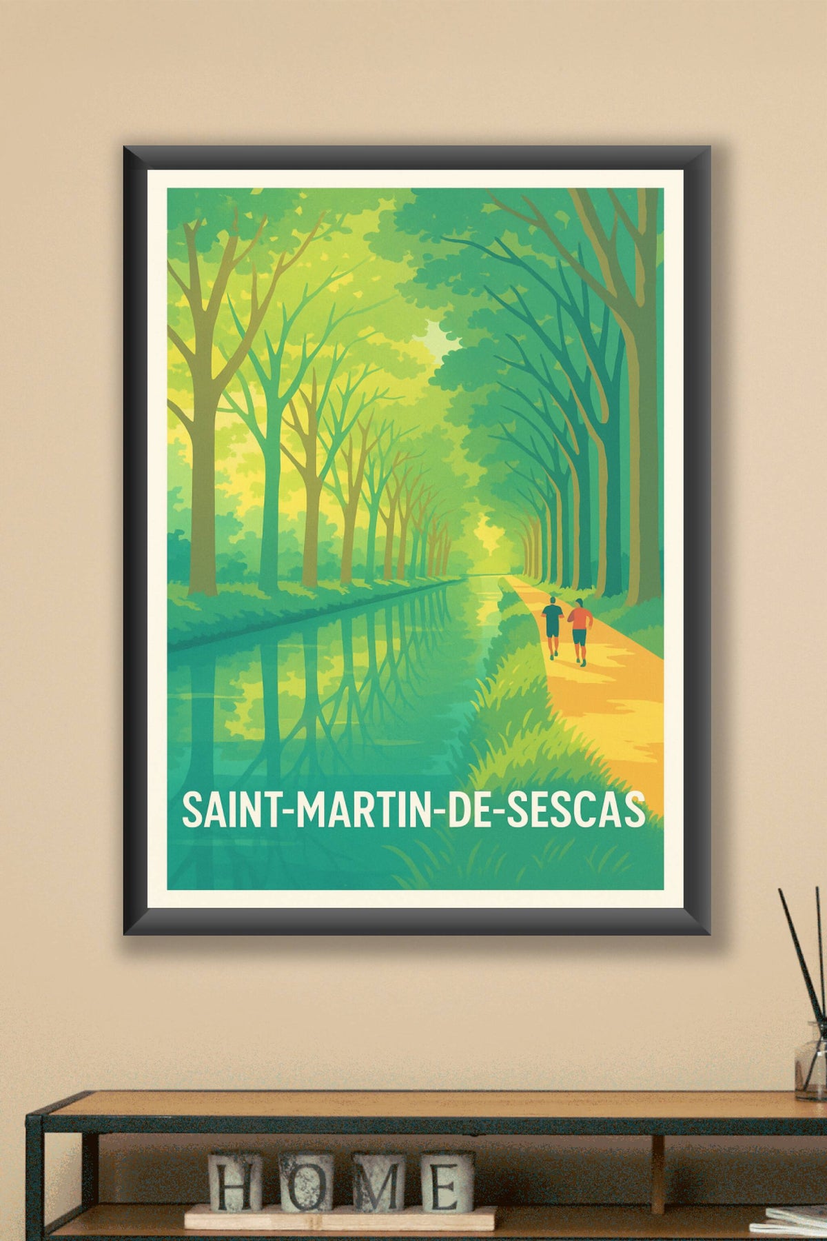 Affiche Saint-Martin-de-Sescas — Évasion nature au fil de l'eau · poster d'art de Saint-Martin-de-Sescas