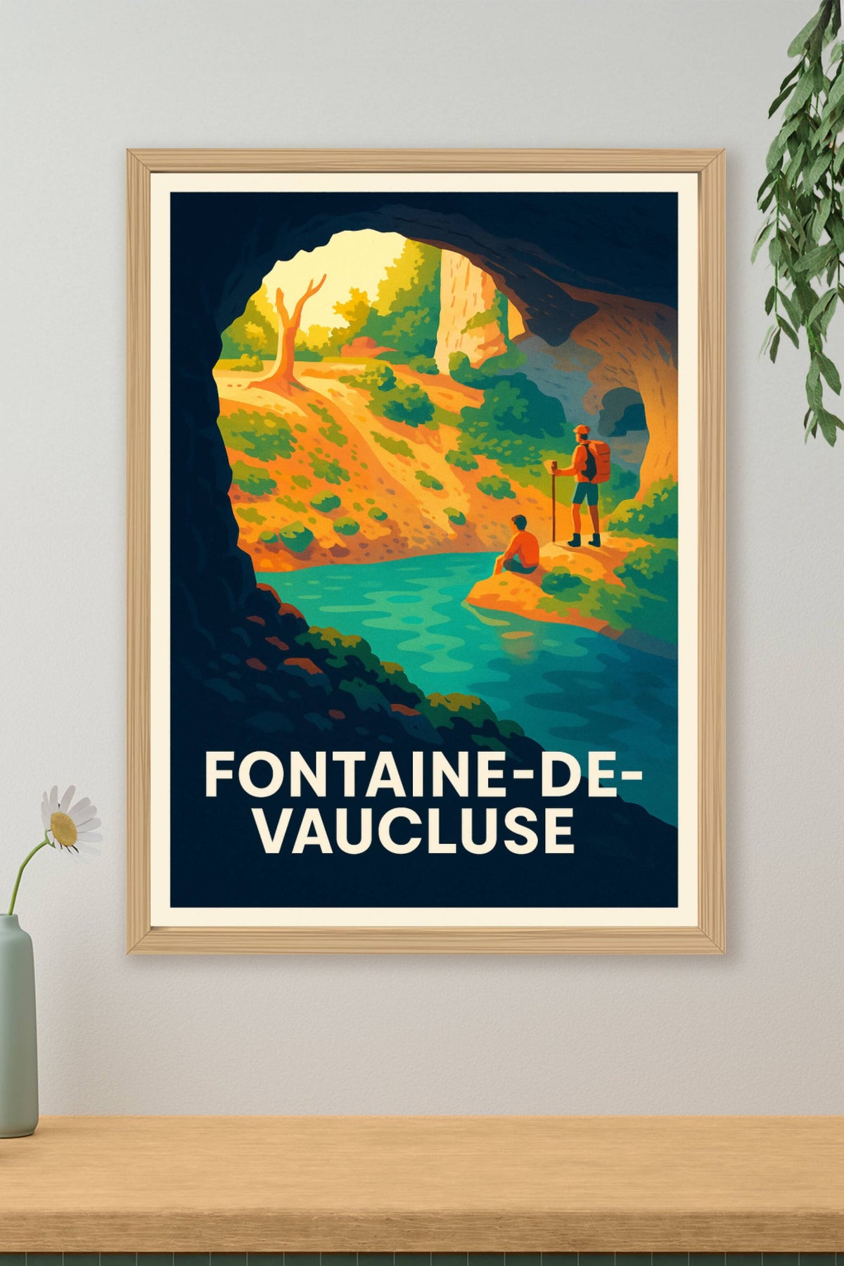 Affiche Fontaine-de-Vaucluse — Aventure Nature et Sérénité · poster d'art de Fontaine-de-Vaucluse