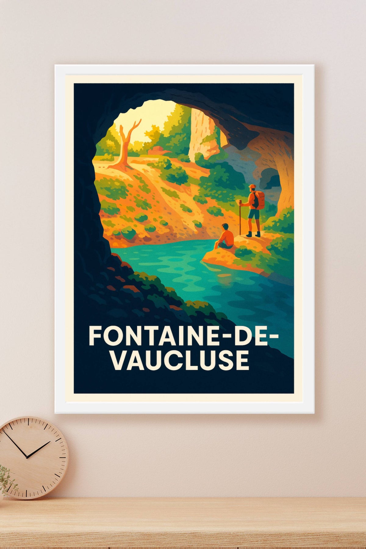 Affiche Fontaine-de-Vaucluse — Aventure Nature et Sérénité · poster d'art de Fontaine-de-Vaucluse