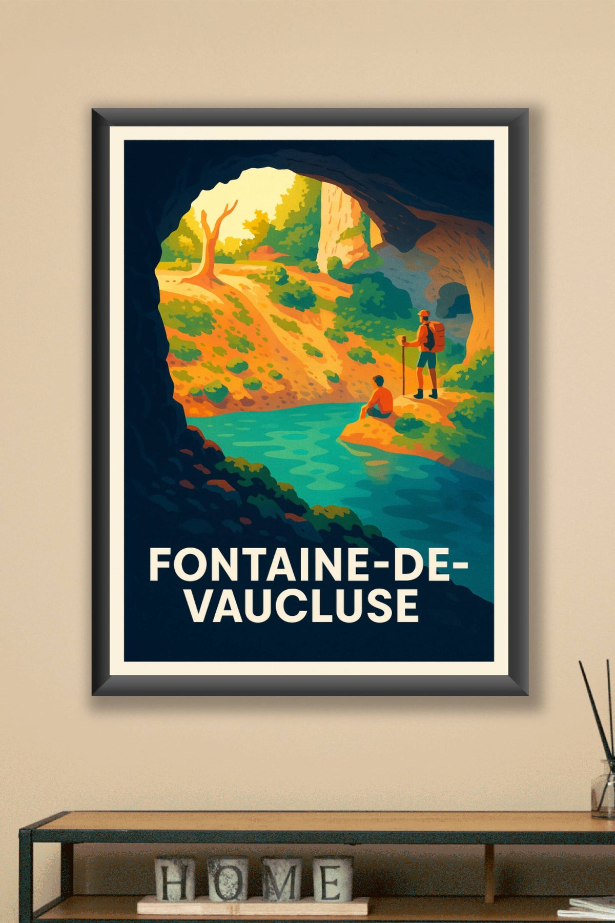Affiche Fontaine-de-Vaucluse — Aventure Nature et Sérénité · poster d'art de Fontaine-de-Vaucluse