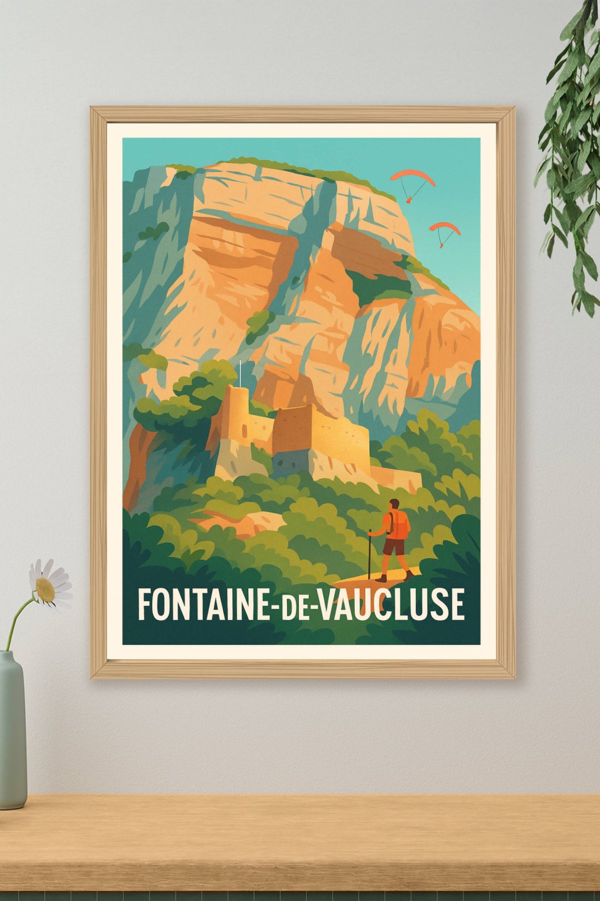 Affiche Fontaine-de-Vaucluse — Aventure et nature en Provence · poster d'art de Fontaine-de-Vaucluse
