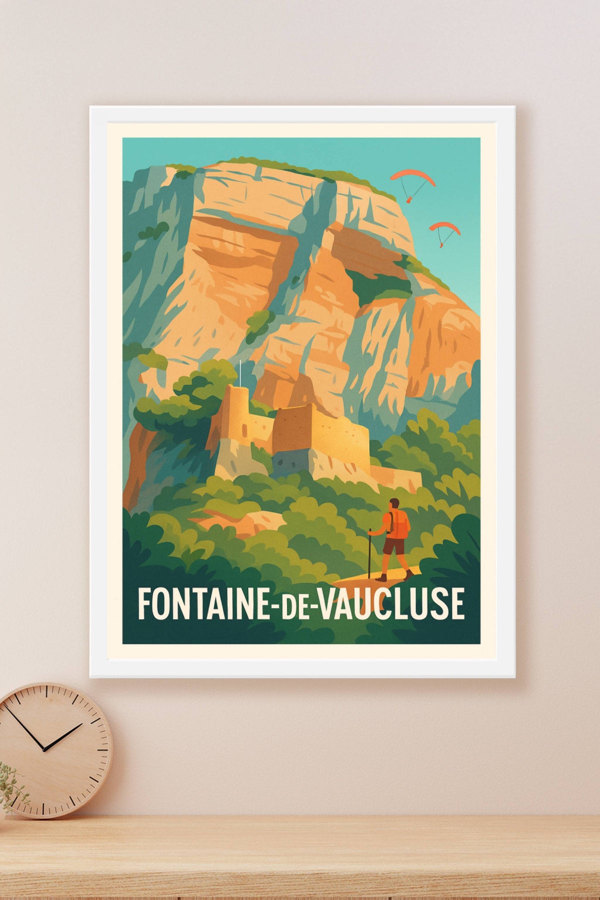 Affiche Fontaine-de-Vaucluse — Aventure et nature en Provence · poster d'art de Fontaine-de-Vaucluse