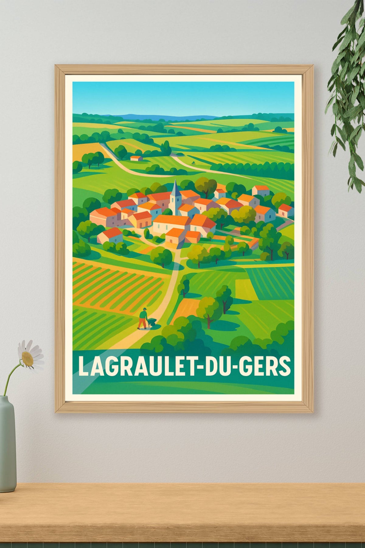 Affiche Lagraulet-du-Gers — Charme bucolique au cœur de la campagne · poster d'art de Lagraulet-du-Gers